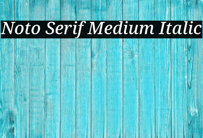 Noto Serif Medium Italic Font examples