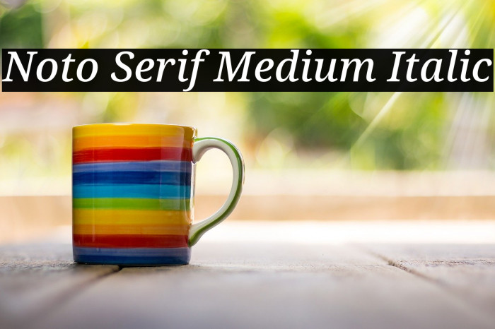 Noto Serif Medium Italic Font examples