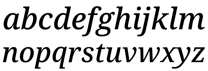 Noto Serif Medium Italic Font LOWERCASE