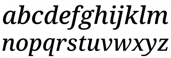 Noto Serif Medium Italic Caratteri MINUSCOLO