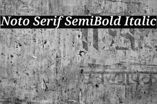 Noto Serif SemiBold Italic Font examples