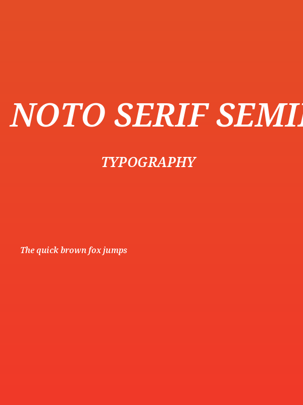 Noto Serif SemiBold Italic Poster