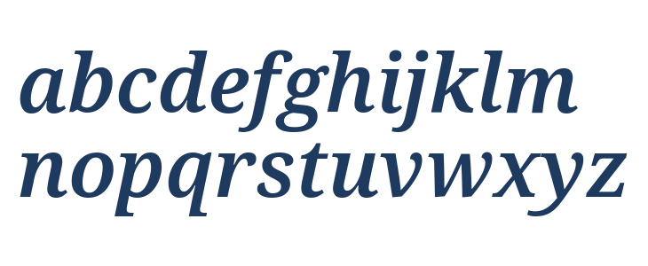Noto Serif SemiBold Italic Lowercase