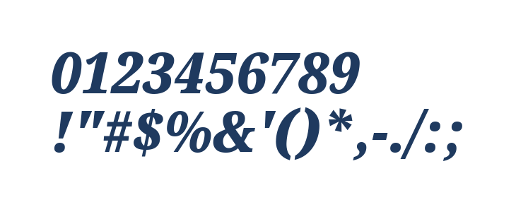 Noto Serif SemiCondensed Black Italic Other Characters