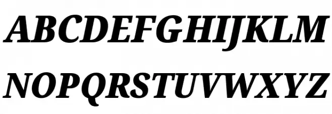 Noto Serif SemiCondensed Black Italic Fuentes MAYÚSCULAS