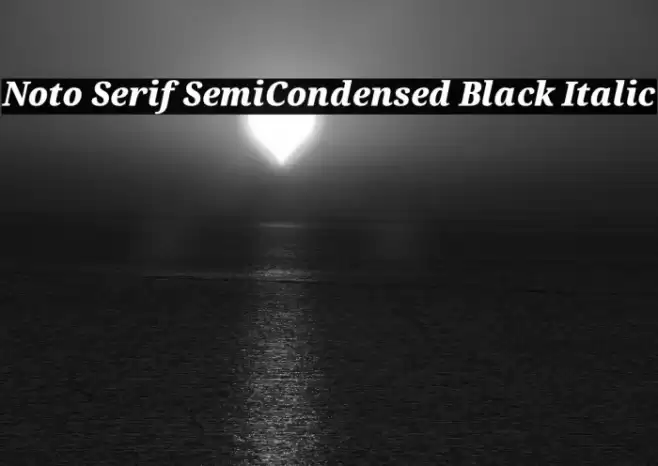 Noto Serif SemiCondensed Black Italic Font examples