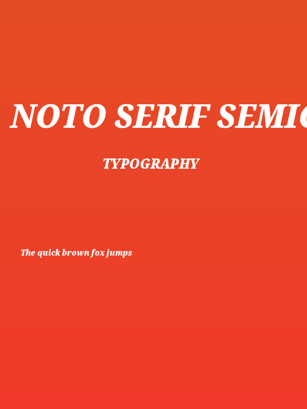 Noto Serif SemiCondensed Black Italic Poster