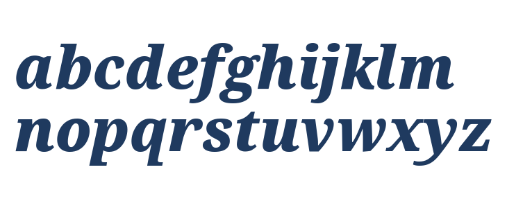 Noto Serif SemiCondensed Black Italic Lowercase