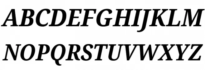 Noto Serif SemiCondensed Bold Italic 字体 大写