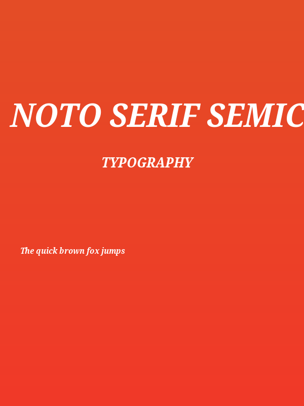 Noto Serif SemiCondensed Bold Italic Poster