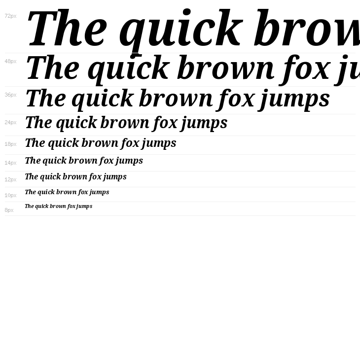 Noto Serif SemiCondensed Bold Italic Waterfall