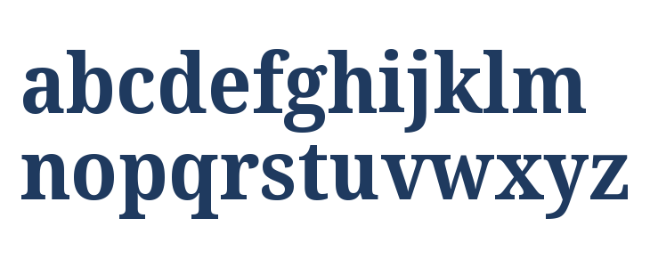 Noto Serif SemiCondensed Bold Lowercase