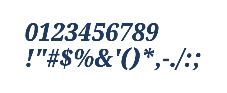 Noto Serif SemiCondensed ExtraBold Italic Other Characters