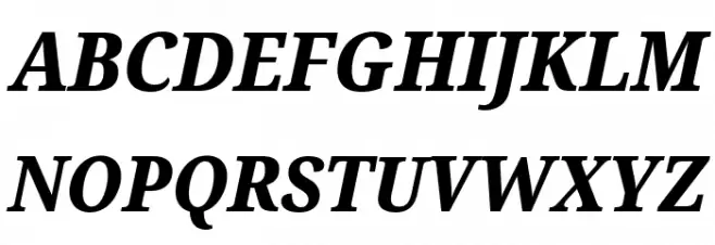 Noto Serif SemiCondensed ExtraBold Italic フォント 大文字