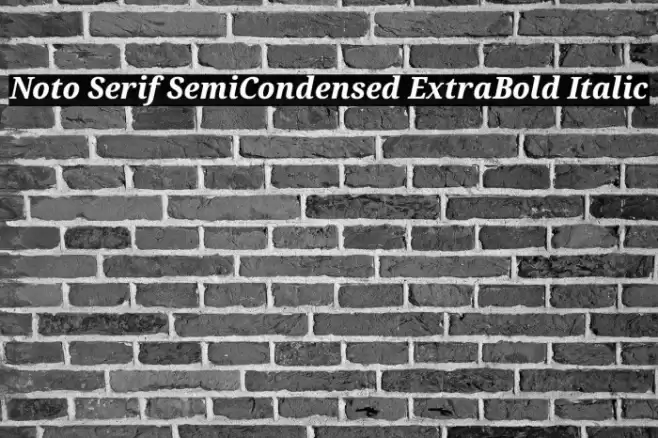 Noto Serif SemiCondensed ExtraBold Italic Font examples