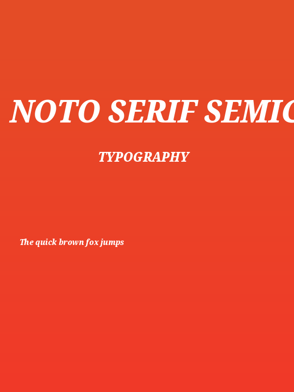 Noto Serif SemiCondensed ExtraBold Italic Poster
