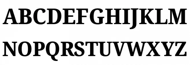 Noto Serif SemiCondensed ExtraBold Шрифта ВЕРХНИЙ