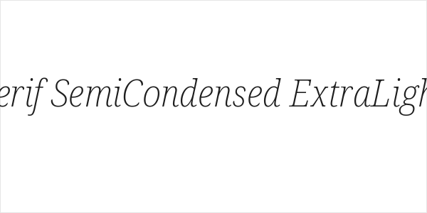 Noto Serif SemiCondensed ExtraLight Italic Logo