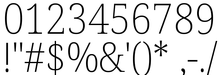 Noto Serif SemiCondensed ExtraLight Font OTHER CHARS