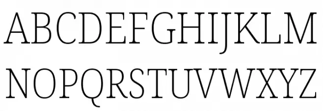 Noto Serif SemiCondensed ExtraLight Fonte MAIÚSCULAS