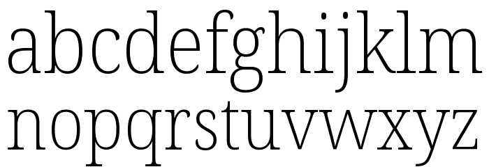 Noto Serif SemiCondensed ExtraLight Font LOWERCASE