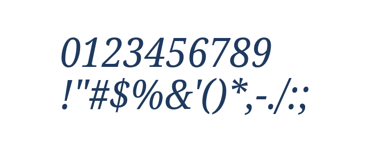 Noto Serif SemiCondensed Italic Other Characters