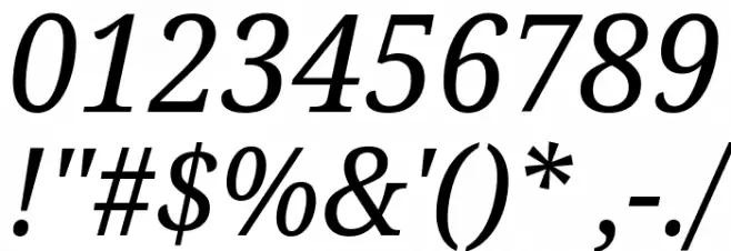 Noto Serif SemiCondensed Italic Font OTHER CHARS
