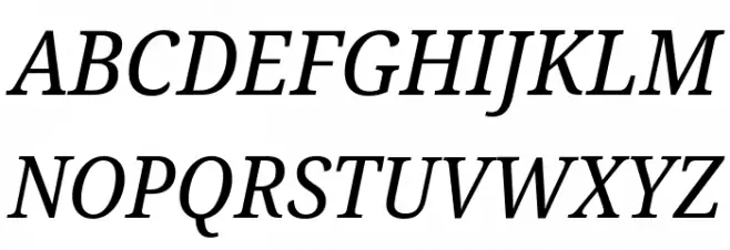 Noto Serif SemiCondensed Italic Fonte MAIÚSCULAS