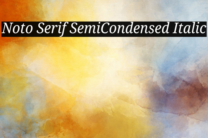 Noto Serif SemiCondensed Italic Example 2