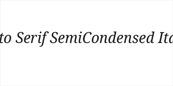 Noto Serif SemiCondensed Italic Logo