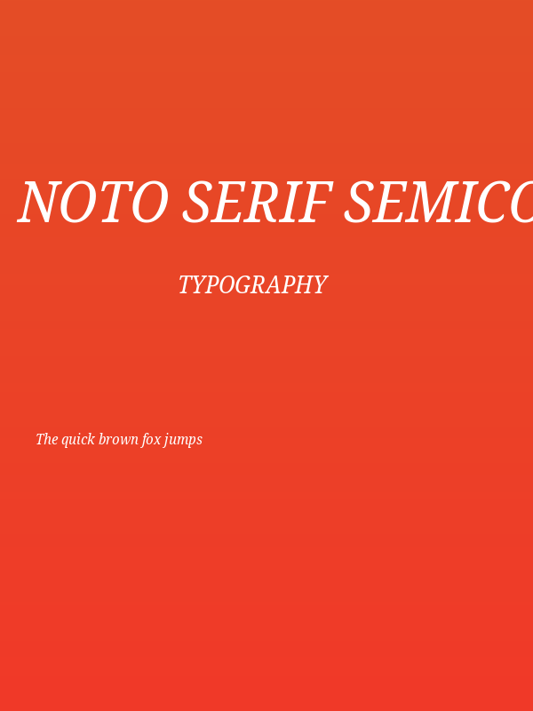 Noto Serif SemiCondensed Italic Poster