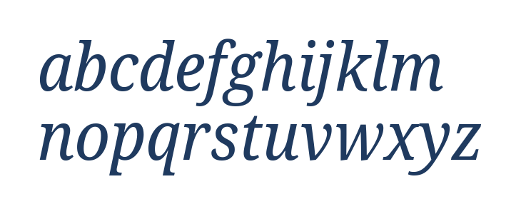 Noto Serif SemiCondensed Italic Lowercase