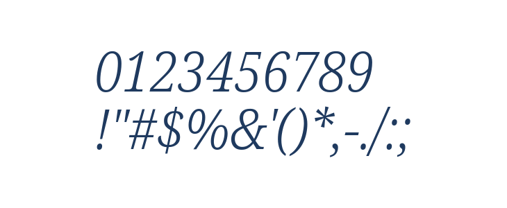 Noto Serif SemiCondensed Light Italic Other Characters
