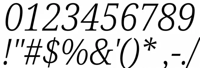 Noto Serif SemiCondensed Light Italic Font OTHER CHARS