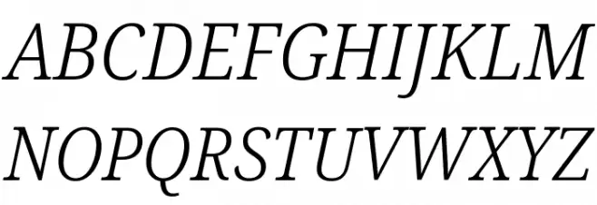 Noto Serif SemiCondensed Light Italic Polices MAJUSCULES