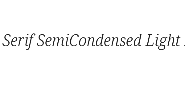 Noto Serif SemiCondensed Light Italic Logo