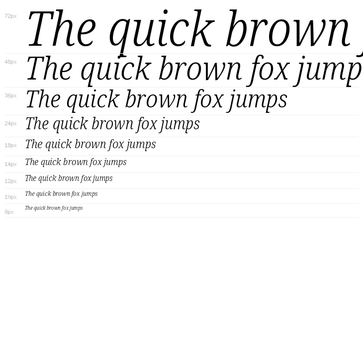 Noto Serif SemiCondensed Light Italic Waterfall