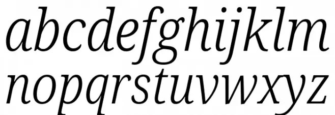 Noto Serif SemiCondensed Light Italic Fuentes MINÚSCULAS