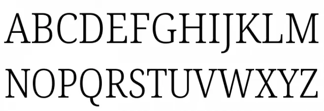 Noto Serif SemiCondensed Light Schriftart Groß