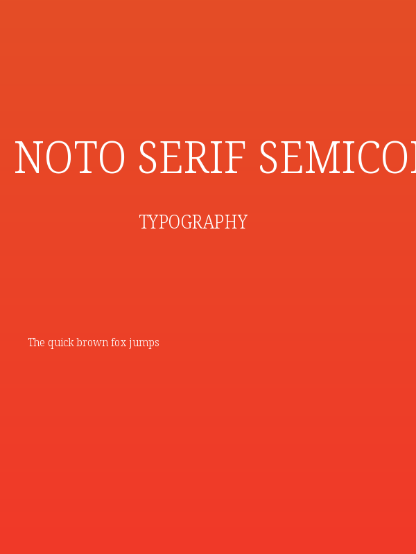 Noto Serif SemiCondensed Light Poster