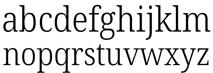 Noto Serif SemiCondensed Light Font LOWERCASE