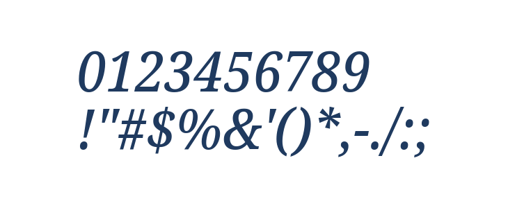 Noto Serif SemiCondensed Medium Italic Other Characters
