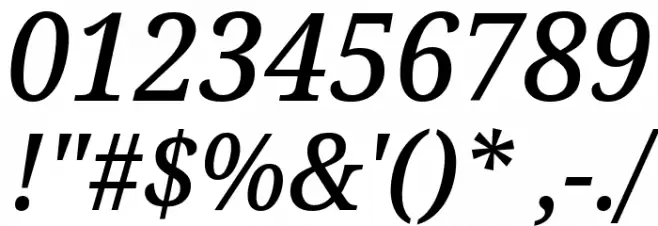 Noto Serif SemiCondensed Medium Italic Font OTHER CHARS