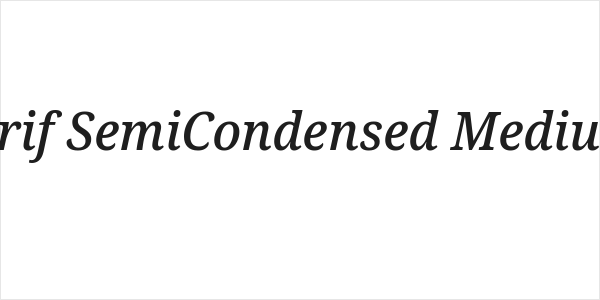 Noto Serif SemiCondensed Medium Italic Logo