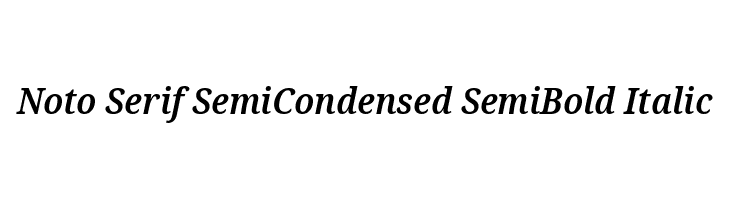 Noto Serif SemiCondensed SemiBold Italic  les polices de caractères gratuit tlcharger
