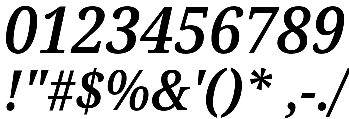 Noto Serif SemiCondensed SemiBold Italic Font OTHER CHARS