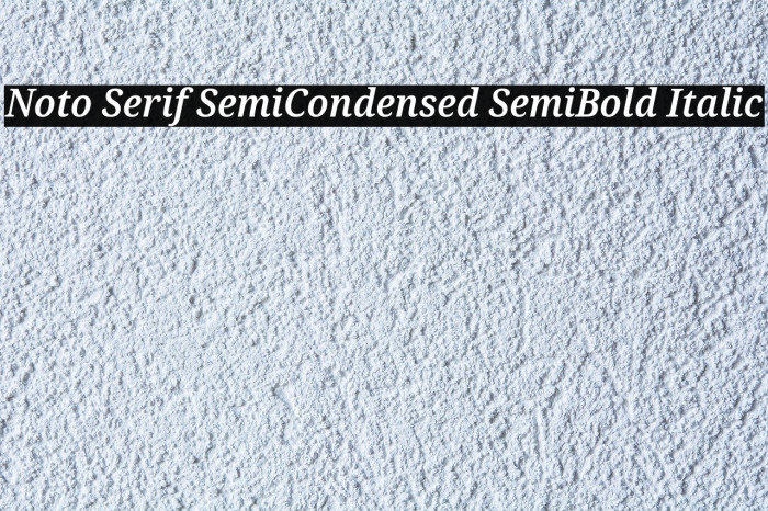Noto Serif SemiCondensed SemiBold Italic Font examples