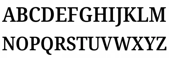 Noto Serif SemiCondensed SemiBold 字体 大写