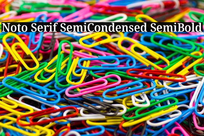 Noto Serif SemiCondensed SemiBold Font examples