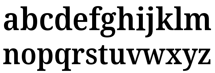 Noto Serif SemiCondensed SemiBold Font LOWERCASE